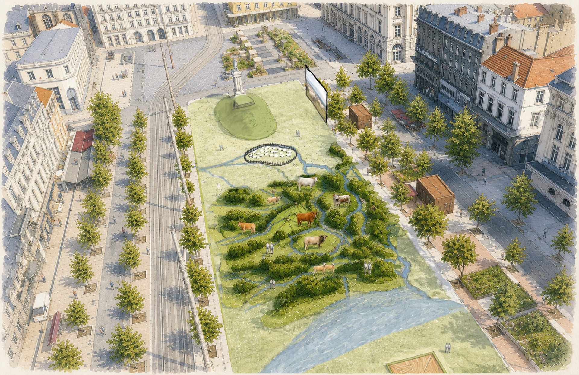 Les prairies du Massif central s’installent place de Jaude